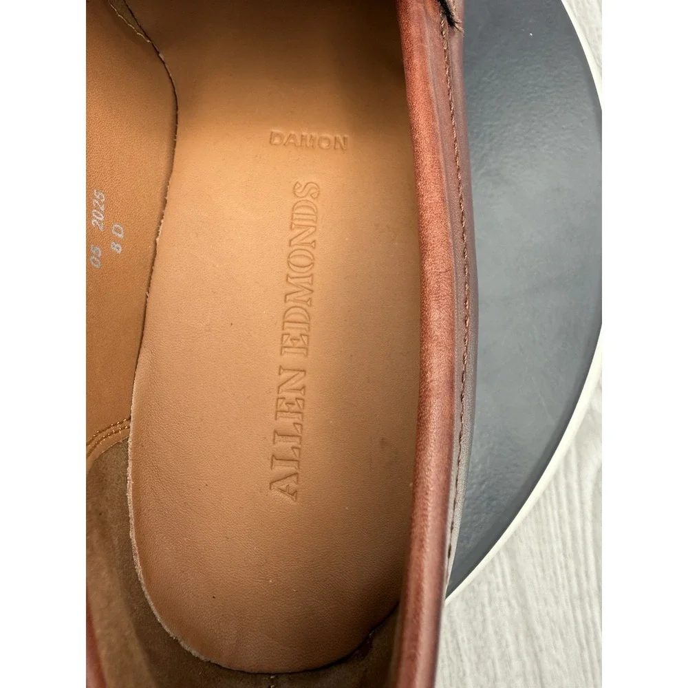 Allen Edmonds Damon Mens Size 8D Chili Brown Penny Loafers Dress Shoes 8647